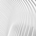 Black and white abstract architectural photo with modern minimalist curved lines in New York.
